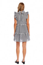 Load image into Gallery viewer, Black Gingham Dewberry Bow Tie Dress
