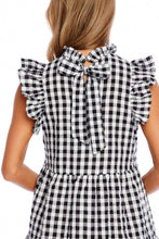 Load image into Gallery viewer, Black Gingham Dewberry Bow Tie Dress
