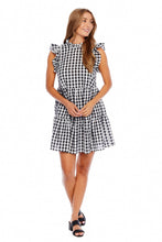 Load image into Gallery viewer, Black Gingham Dewberry Bow Tie Dress
