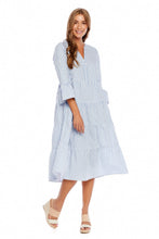 Load image into Gallery viewer, Blue Stripe Portland Midi Dress
