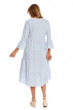 Load image into Gallery viewer, Blue Stripe Portland Midi Dress
