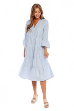 Load image into Gallery viewer, Blue Stripe Portland Midi Dress
